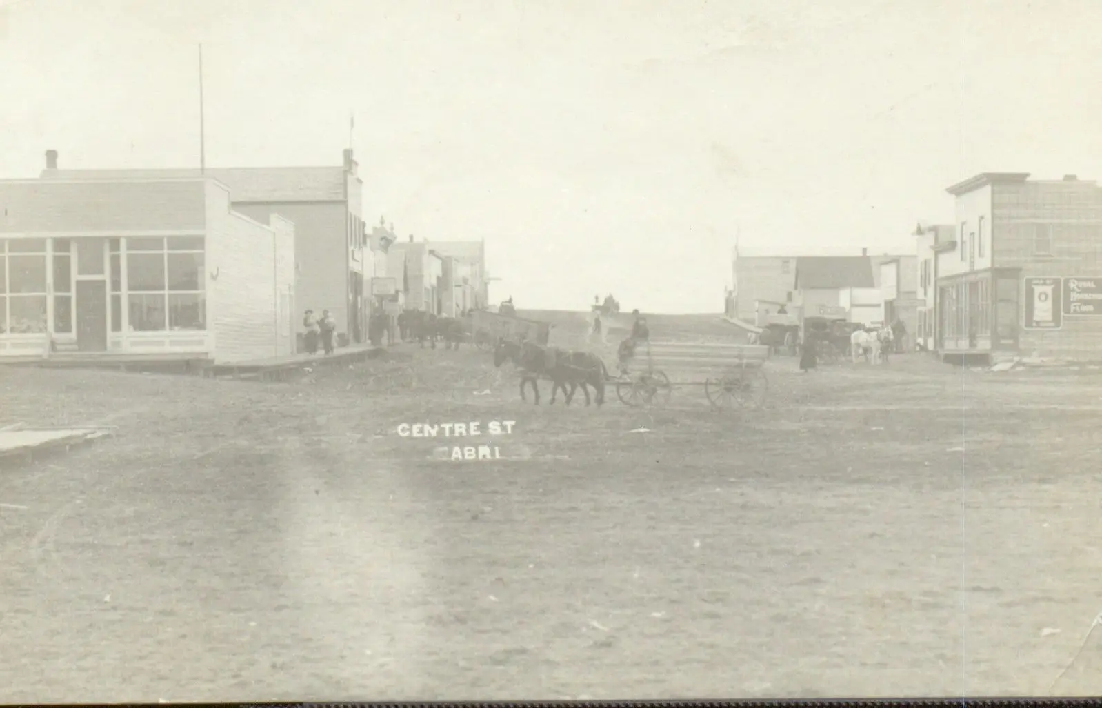 Centre Street, Cabri, with horse-drawn wagon